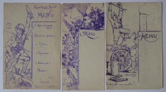 Gaston SUISSE (1896-1988) - Trois menus. 1918.